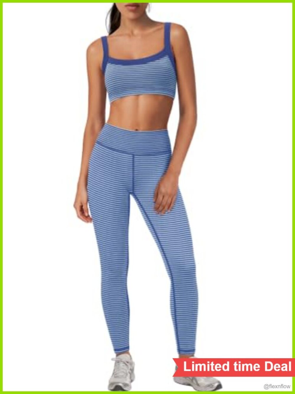 2 PC Workout Set w/ Built-in Bra Tummy Control Leggings